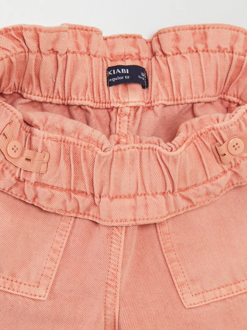 Jean mom à taille ceinturée   Rose