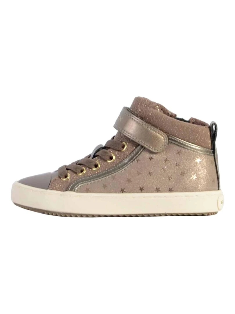 Basket Cuir Geox Enfant Kalispera Gris