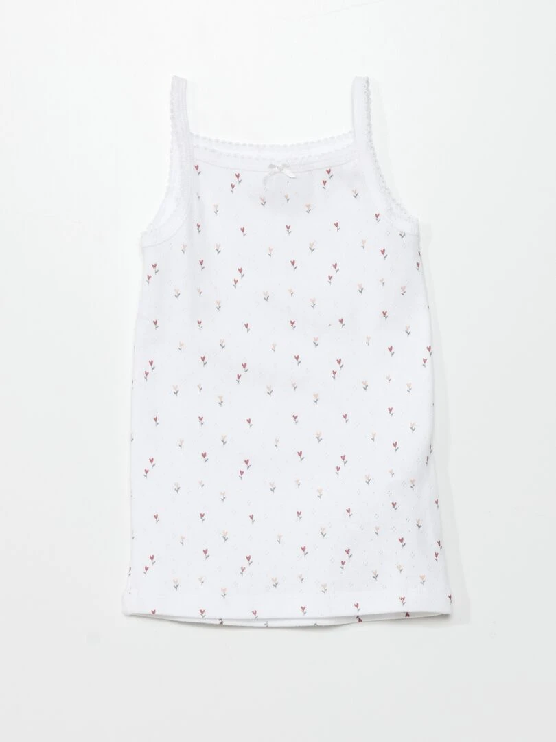 Lot de 3 débardeurs en maille pointelle   Blanc/gris