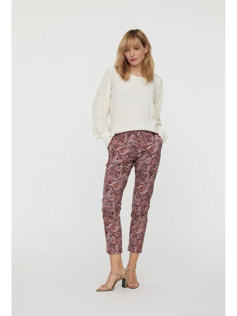Lee Cooper   Pantalon coton chino slim JEMILA   Rouge brique