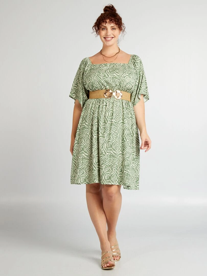 Robe courte à motif Vert