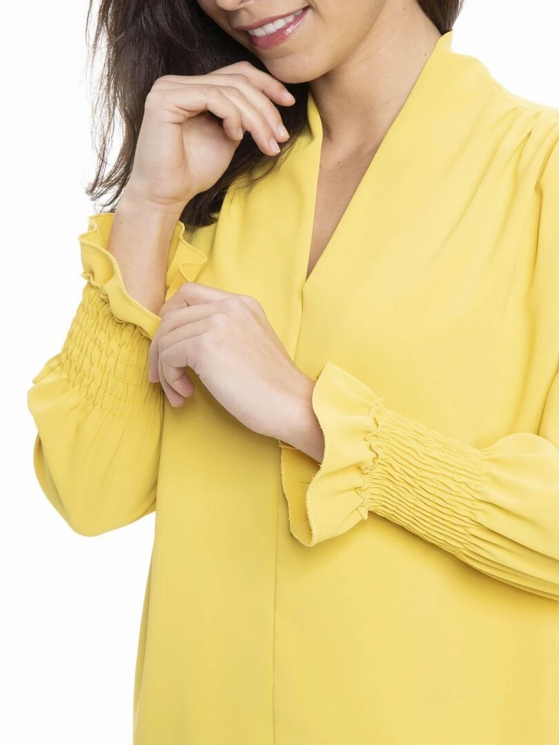 Chemise col mao CATHY Gérard Pasquier Jaune