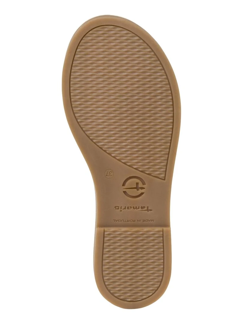 Sandale Plate Cuir Tamaris   Gris clair
