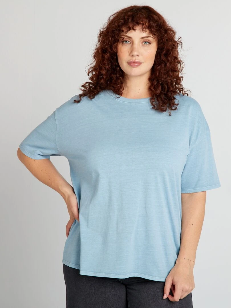 T shirt en jersey chiné   Bleu