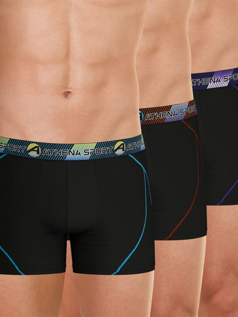 Lot de 3 boxers longs homme Training Gris foncé