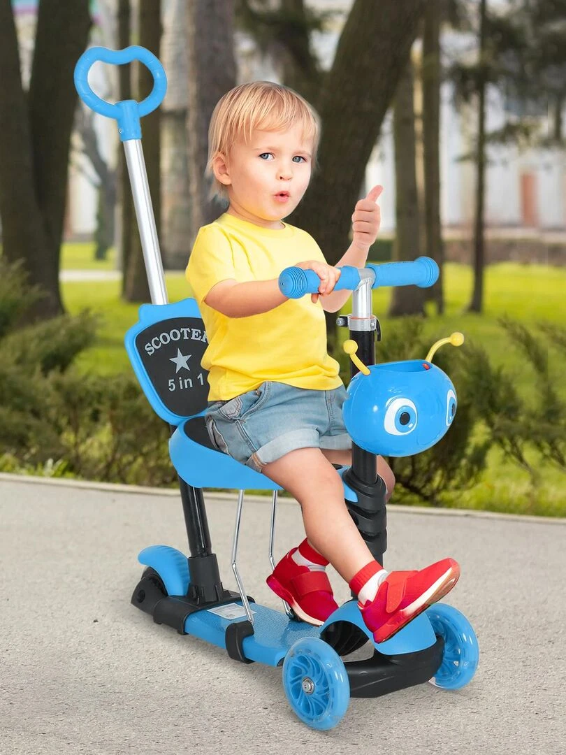 Trottinette pour enfants 3 en 1   Bleu