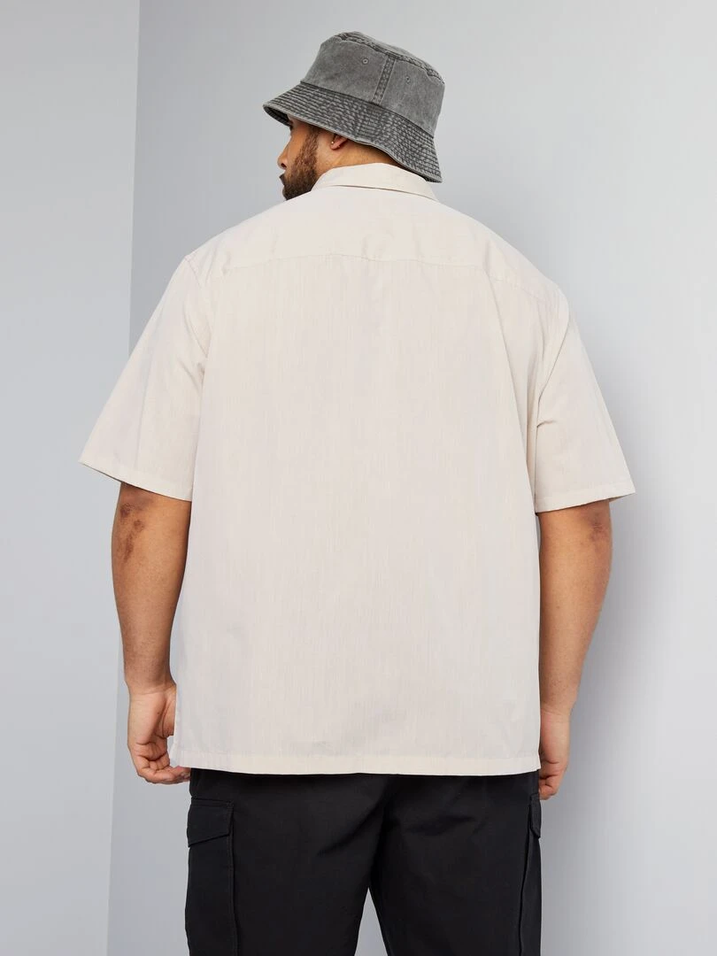 Chemise en popeline manches courtes   Blanc