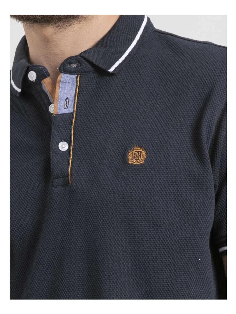 Polo manches courtes pur coton PEPILAN   Bleu marine