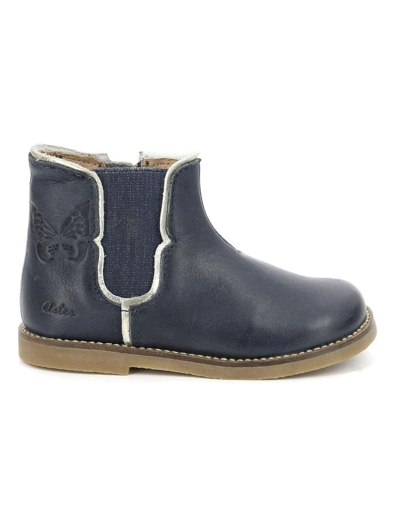 Boots Cuir Sarmille Bleu marine