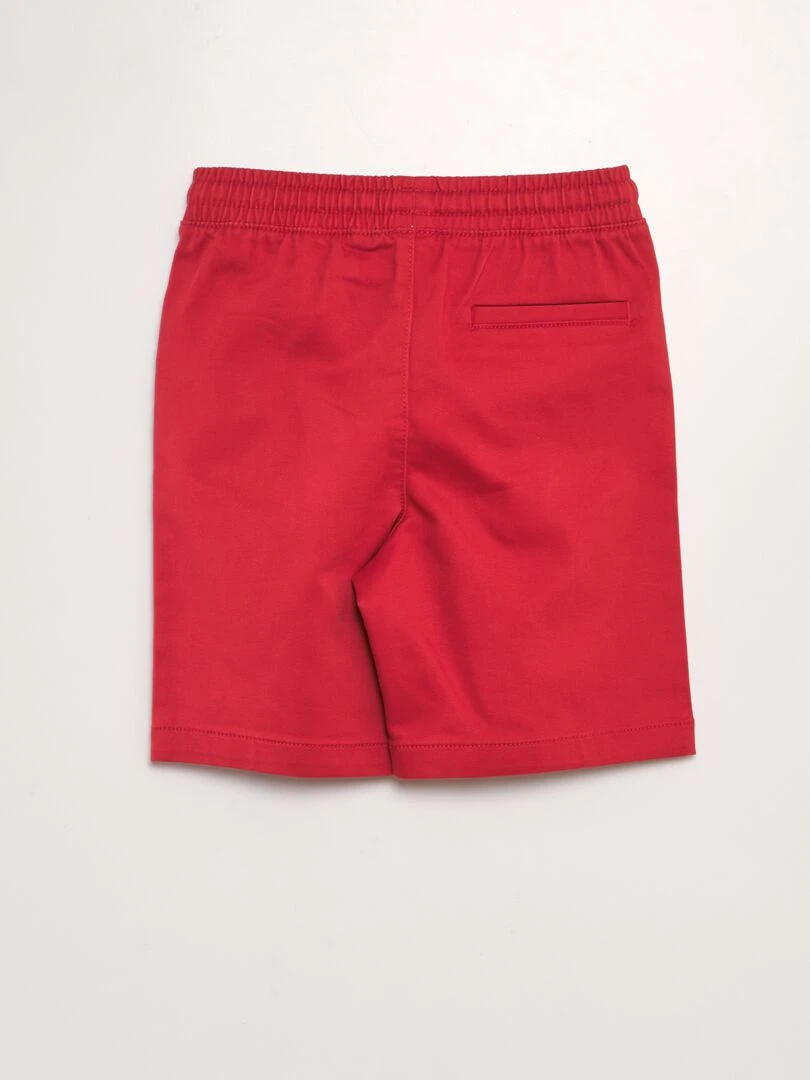 Bermuda à taille élastiquée Rouge