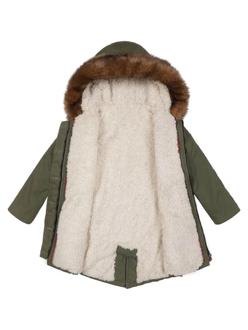 Parka Longue à Capuche  Ado Fille 12 20 ans  ROCK & PEACE   'LA FAUTE A VOLTAIRE'   Kaki