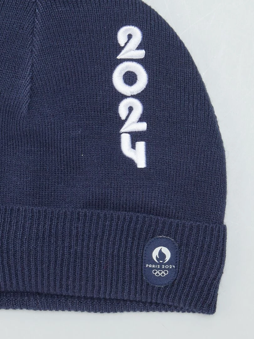 Bonnet doublé polaire Paris 2024 Bleu marine