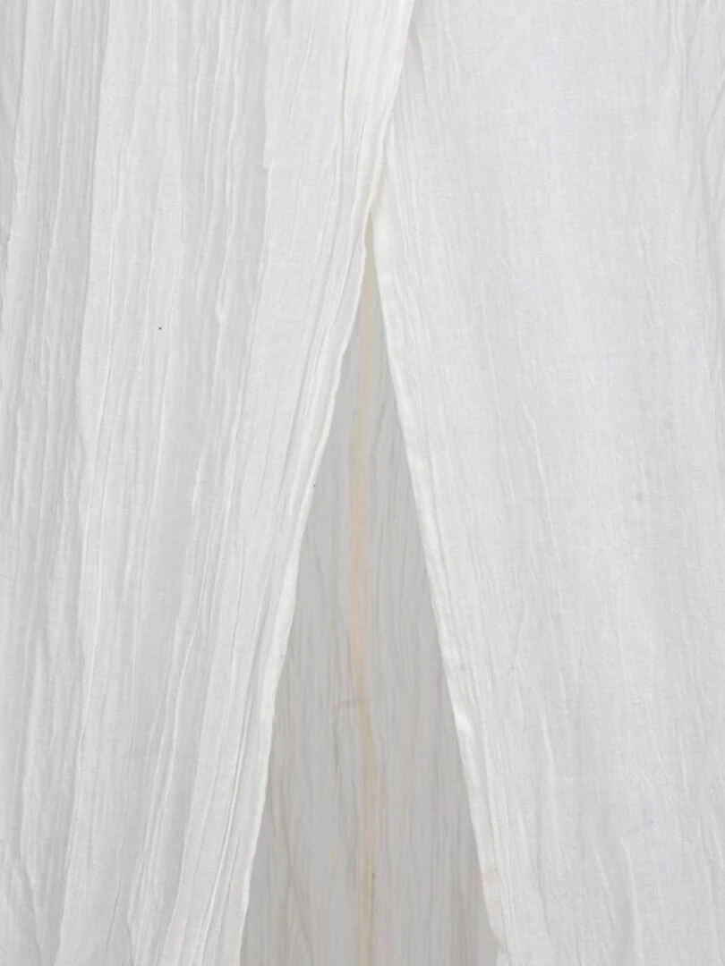 Ciel de lit double gaze de coton blanc   Blanc