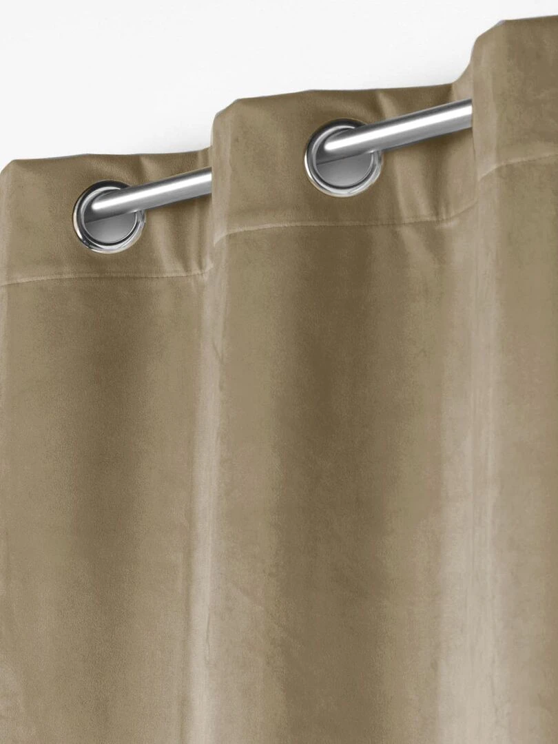 Rideau en velours au style cossu Taupe