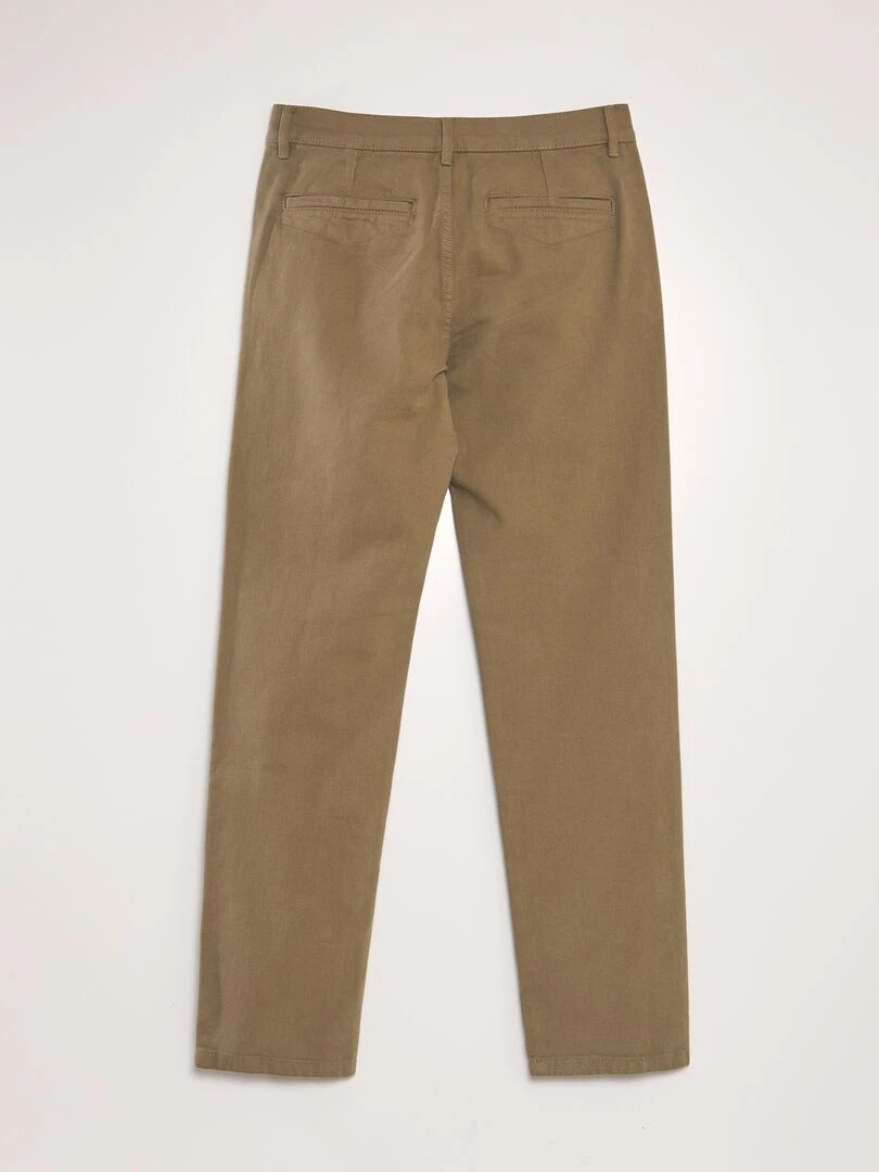 Pantalon droit en coton Vert