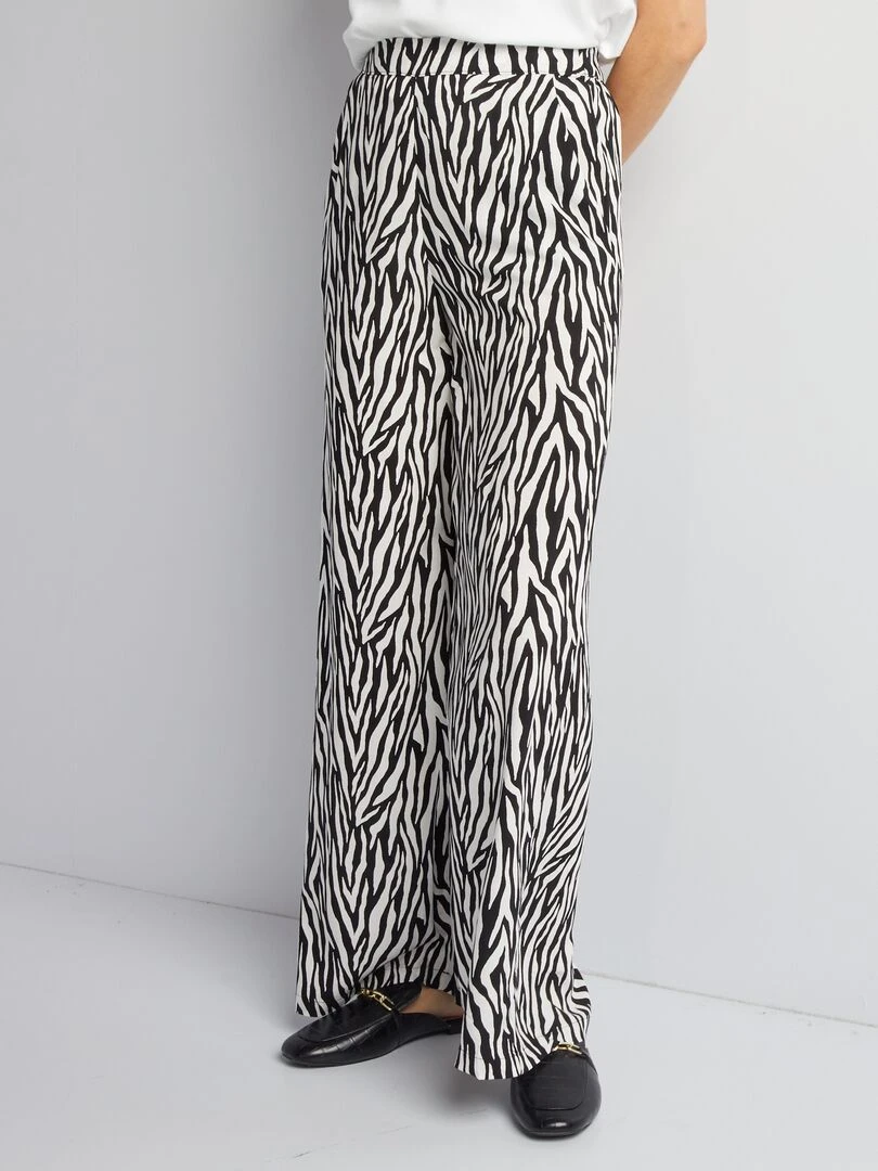 Pantalon large imprimé   NOIR