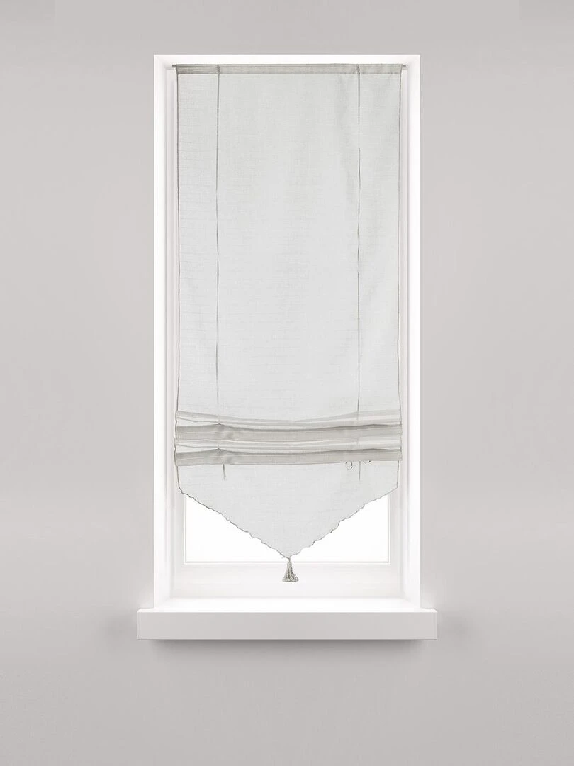 Store Relevable blanc avec Pompon Blanc