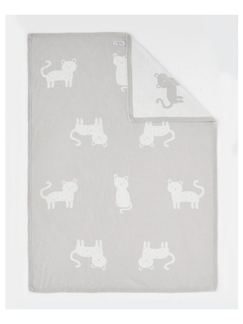 Couverture 75 x 100 cm en tricot Noukie's Gris