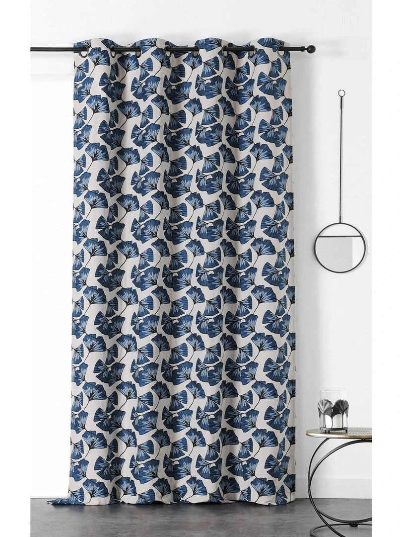 Rideau jacquard Biloba Bleu