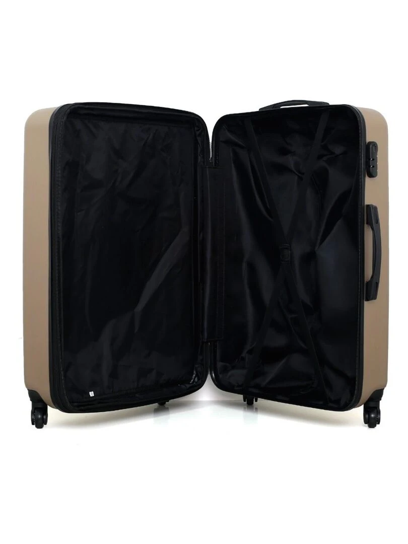 HERO   VALISE GRAND FORMAT ABS LIPARI B  75 CM 4 ROUES   Beige