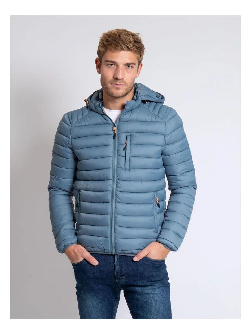 Doudoune légère capuche ZEGEL Bleu ardoise