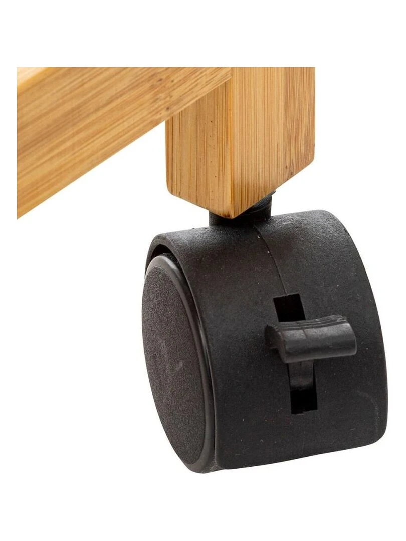 Panier à linge 52L sur roulettes bambou   Beige