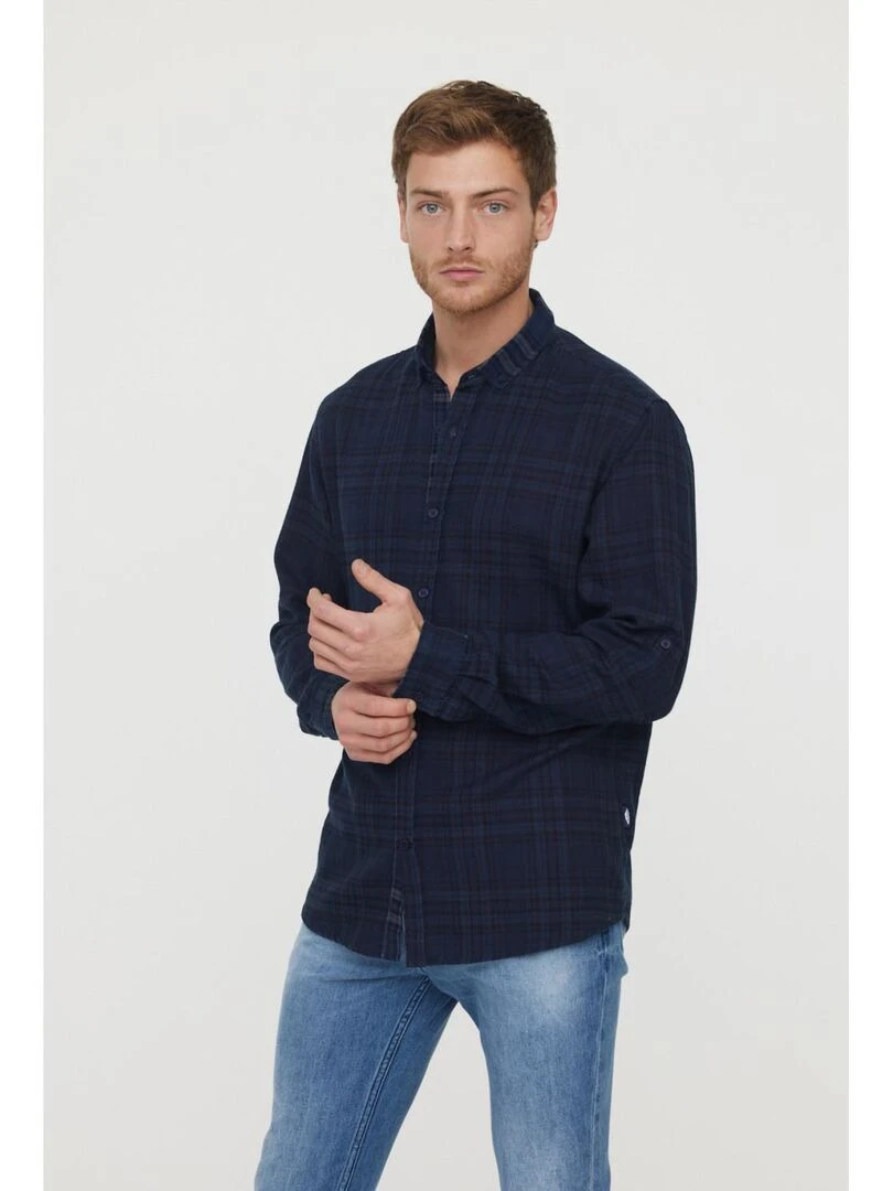 Lee Cooper Chemise manches longues coton DOMBRE Bleu marine