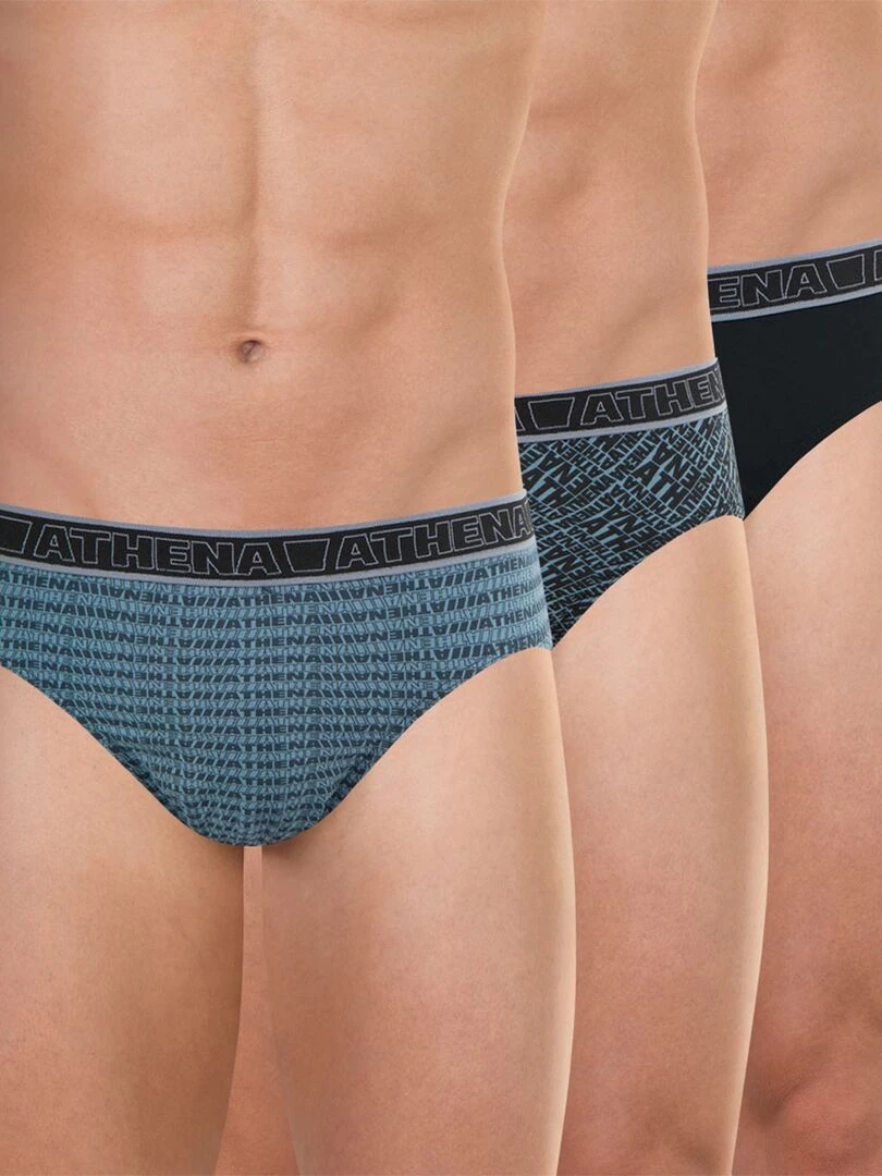 Lot de 3 slips homme Tonic Gris foncé