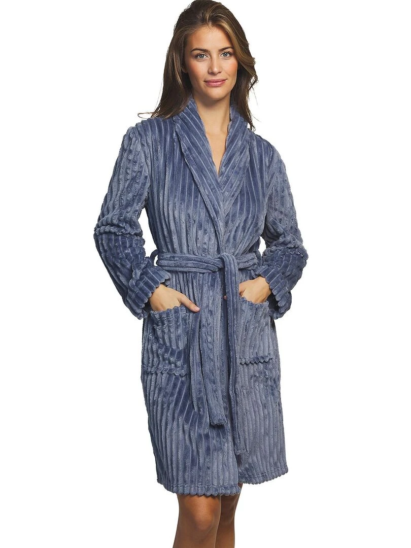 Robe de chambre manches longues Supersoft Bleu
