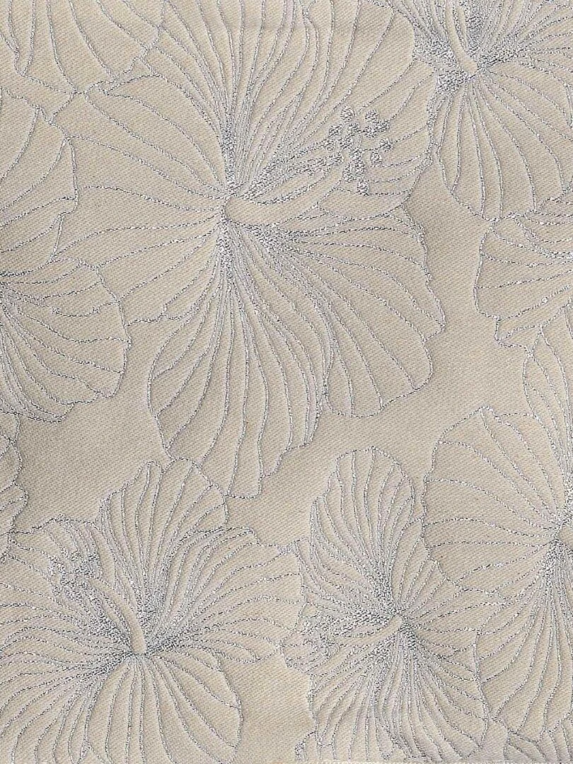 Housse de coussin aux fleurs d'hibiscus   Argent