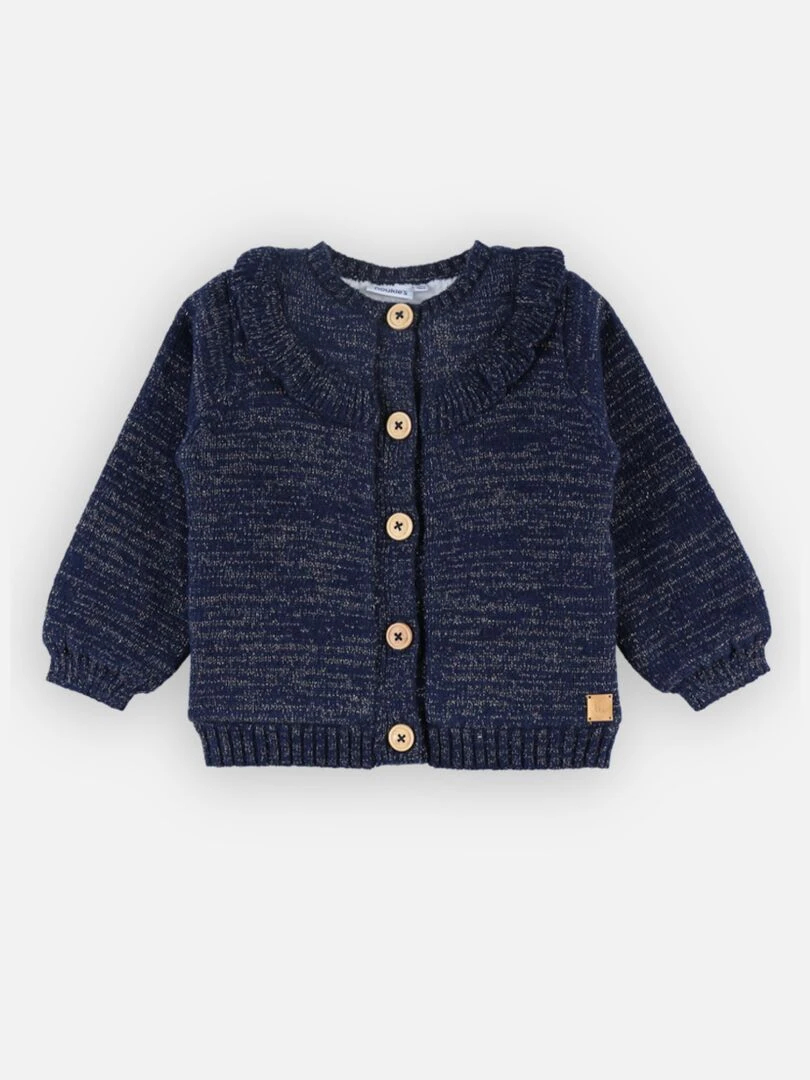 Cardigan tricoloudoux à volants Noukie's Bleu