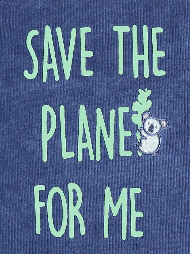 Pyjama 2 pièces en velours  bleu/vert   Noukie's   Bleu