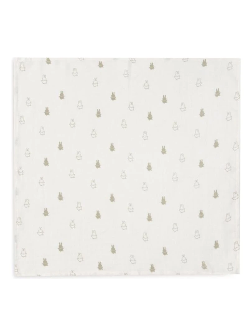 Lange gaze de coton Small 70x70cm Happy Miffy Olive Gr. (3 pcs) p   Vert