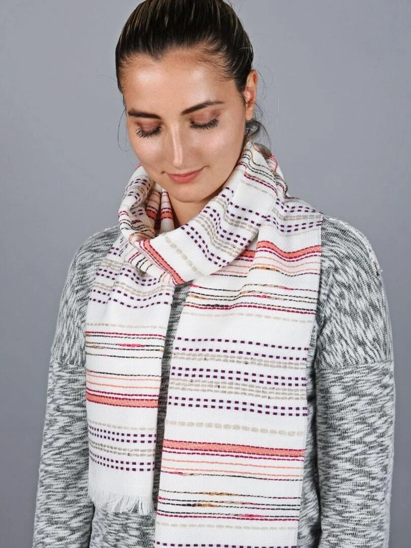 Echarpe Marna Fabriqué en France Blanc