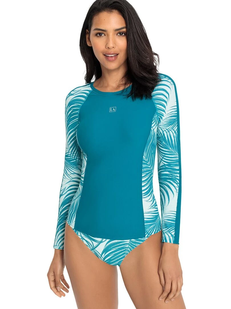 Haut maillot de surf rashguard manches longues Coal Vert