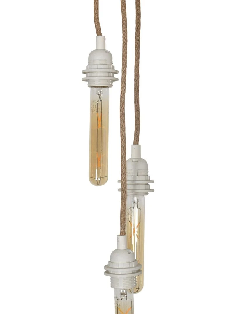 Suspension douille à 3 câbles   Blanc