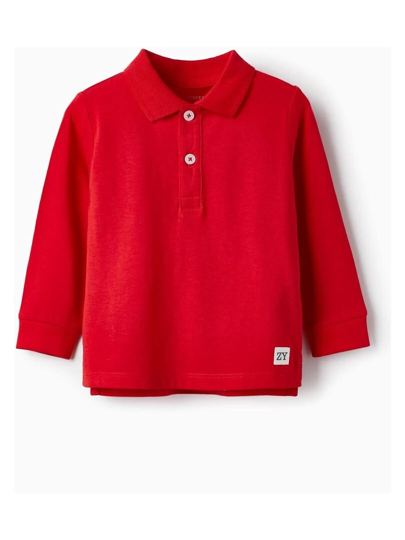Polo à manches longues en coton pour bébé garçon manches longues ROYALS OFF DUTY Rouge