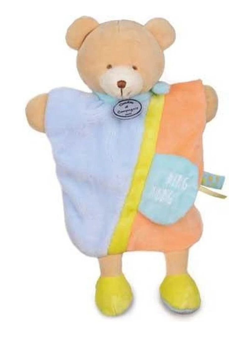 doudou Doudou et compagnie Ours Orange Ding Dong Bleu DC2784 Les Petits Secret Marionnette Orange