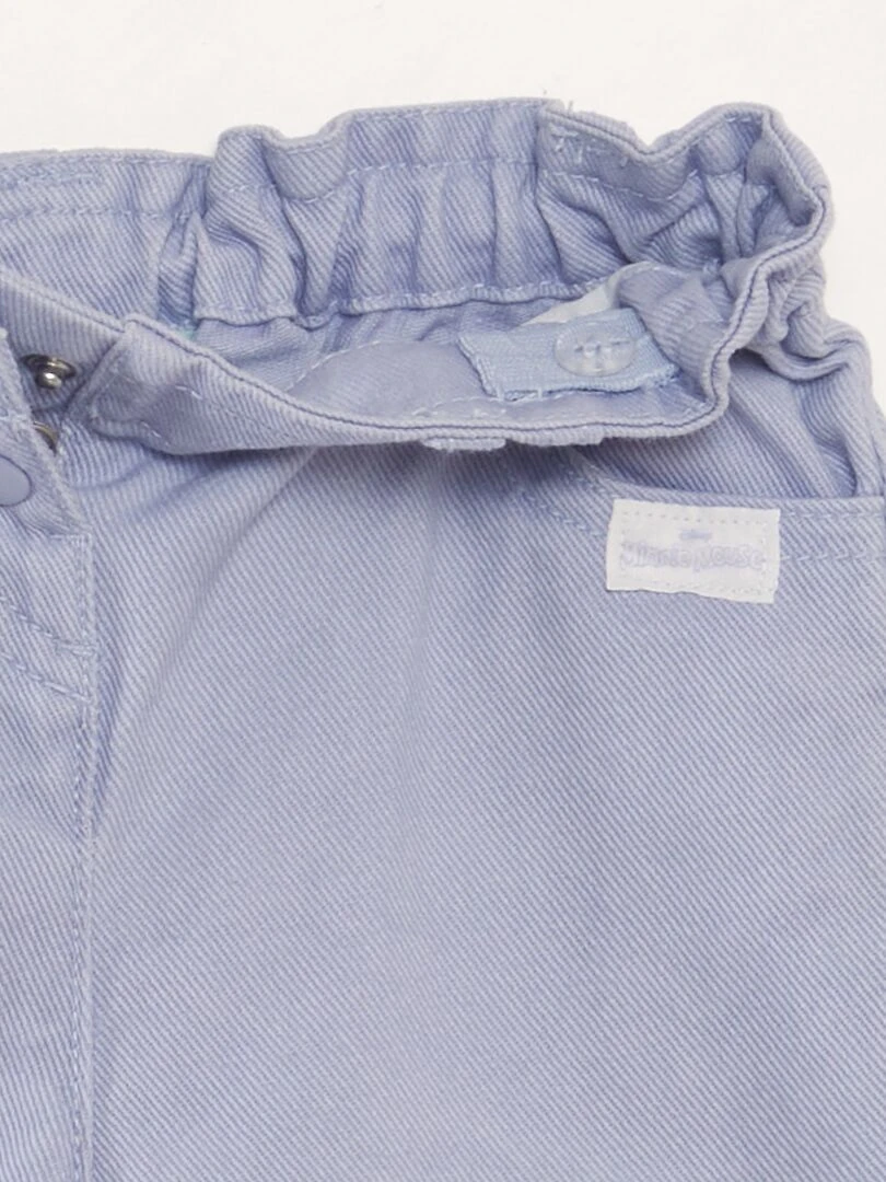 Pantalon denim paper bag   Blanc/violet