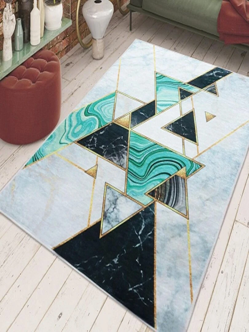 Tapis Symétrie Vert Vert