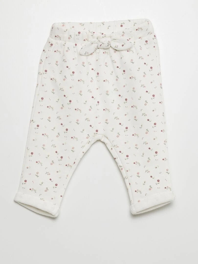 Pantalon sarouel Blanc/fleuri