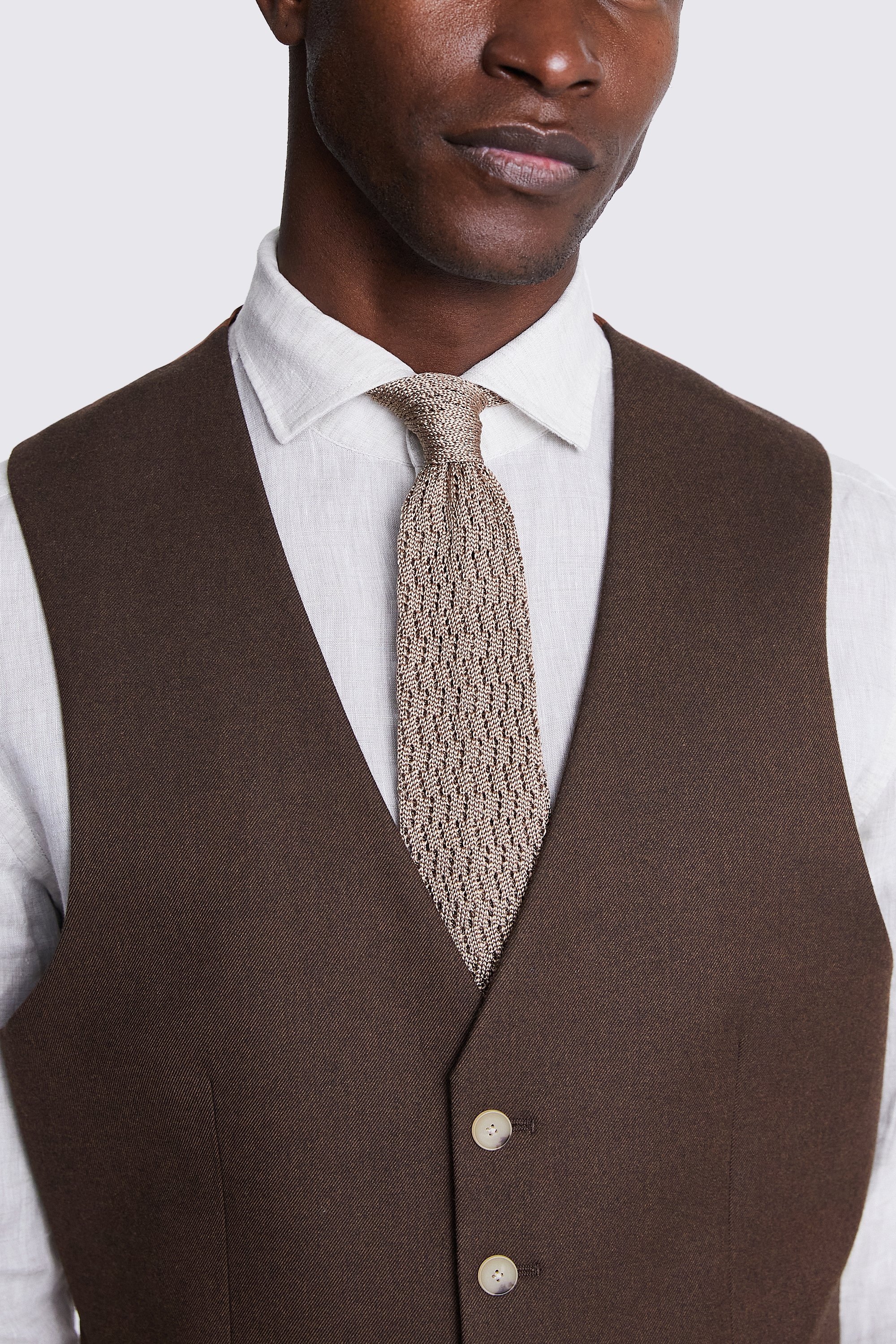 Tailored Fit Copper Flannel Waistcoat    Buy Online at Moss