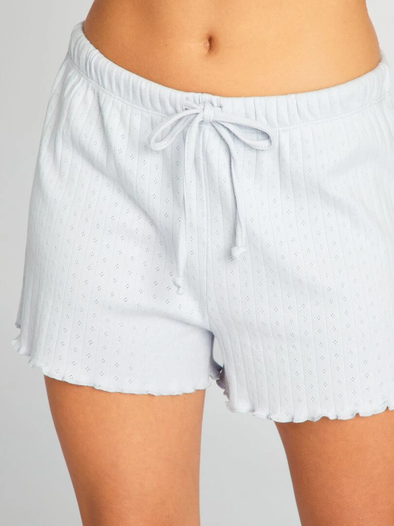 Pyjama short en maille pointelle   Bleu