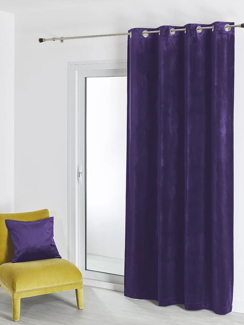 Rideau feutré en velours uni Violet