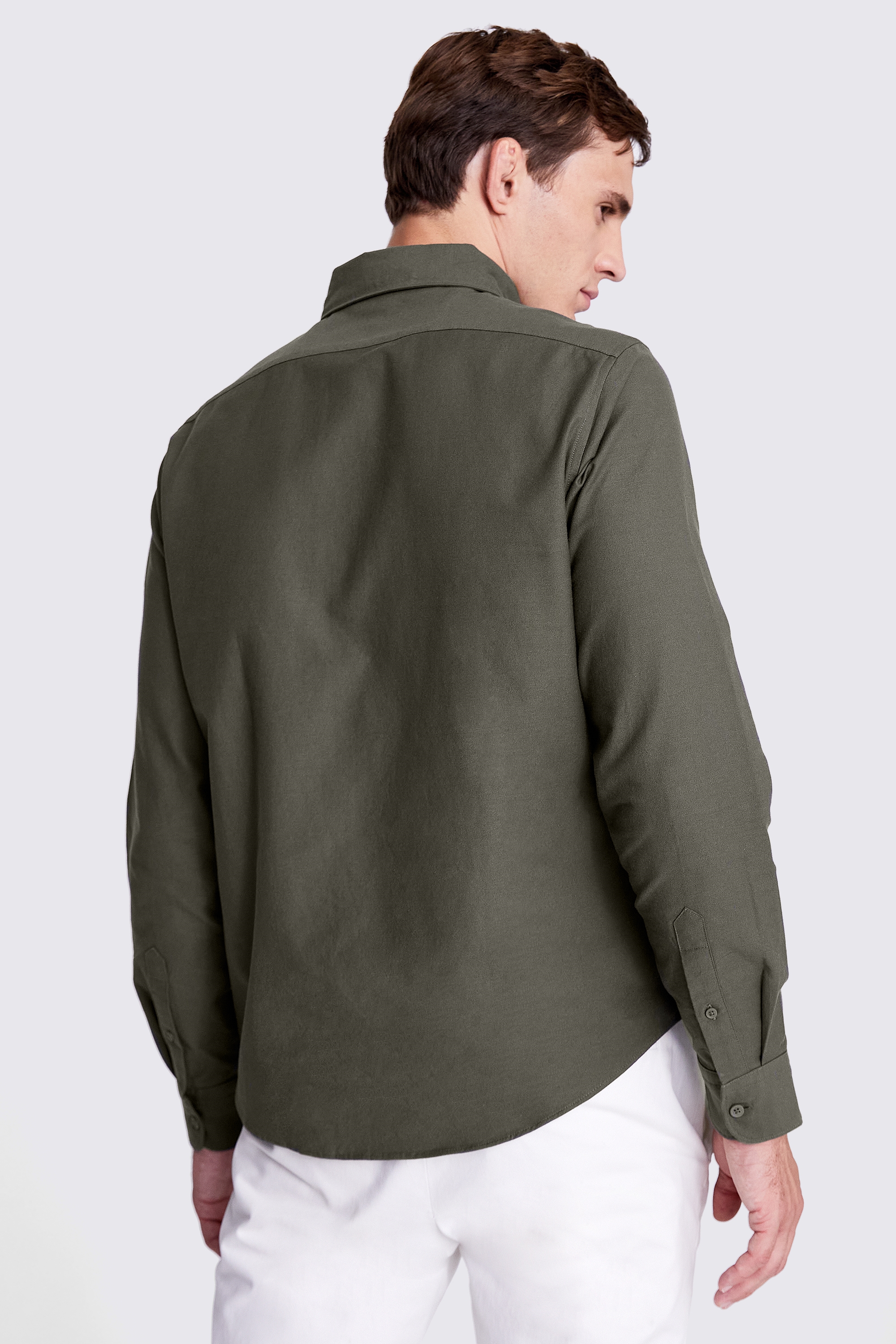 Dark Taupe Washed Oxford Shirt    Buy Online at Moss