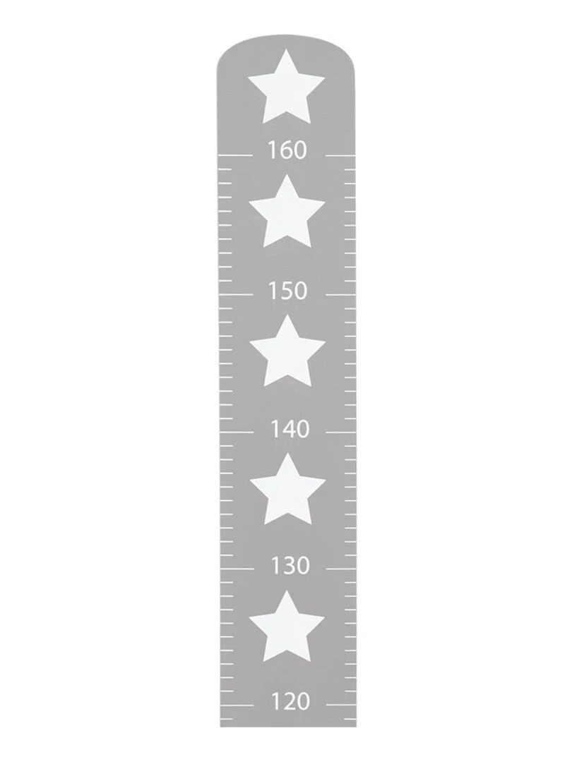 ROBA Toise Bébé en Bois "Little Stars"   Motif Étoile   Échelle jusqu'à 160 cm   Gris   Gris