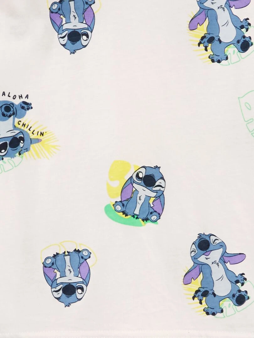 Ensemble t shirt + short 'Stitch' 2 pièces Bleu