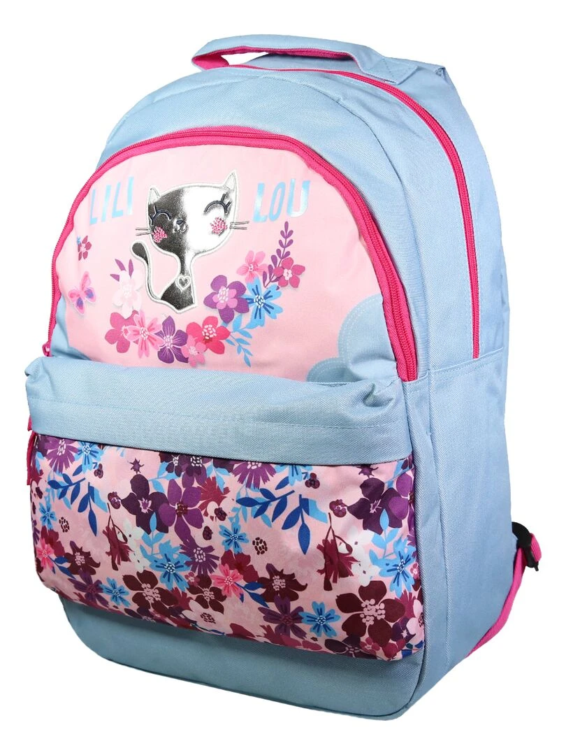 BAGTROTTER Sac à dos 2 compartiments Lili Lou Chat Rose Rose