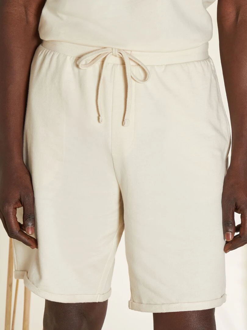 Bermuda en molleton léger   Ecru