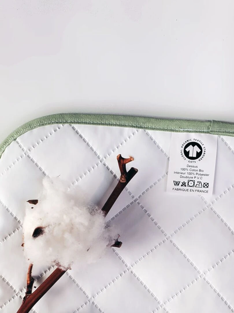 Tapis à Langer Nomade Lubiana en Coton Bio Vert   Vert
